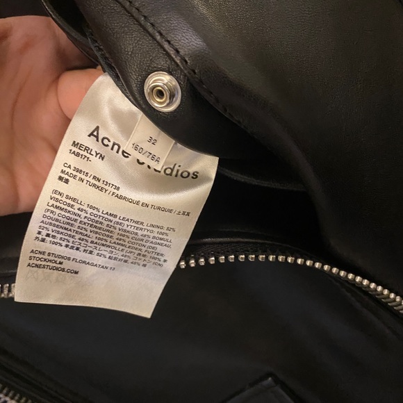 Acne studious merlyn leather jacket - Picture 7 of 9